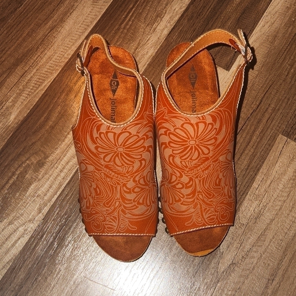 Platform Wedges Brown Bohemian Sandals size 7 Boutique NEW